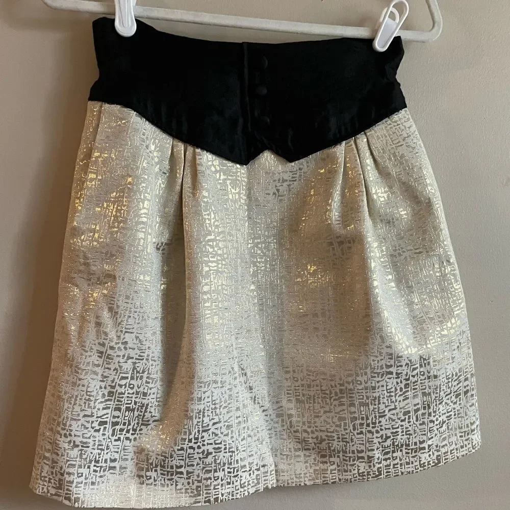 ‎Zachary’s Smile White Label gold tuxedo skirt